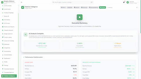 Executive Summary - Business impact analysis with revenue uplift and ROI projections