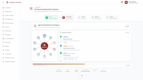 Agent Orchestration - View 11 AI agents collaborating on document analysis