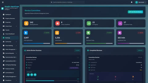 Bookings Page - Comprehensive booking management interface for meeting rooms, hot desks, and amenities