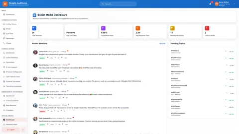 Social Media Dashboard - Main portal view
