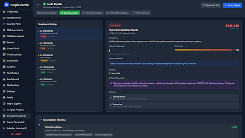 Business Analysis - Detailed OSHA compliance findings and remediation timeline
