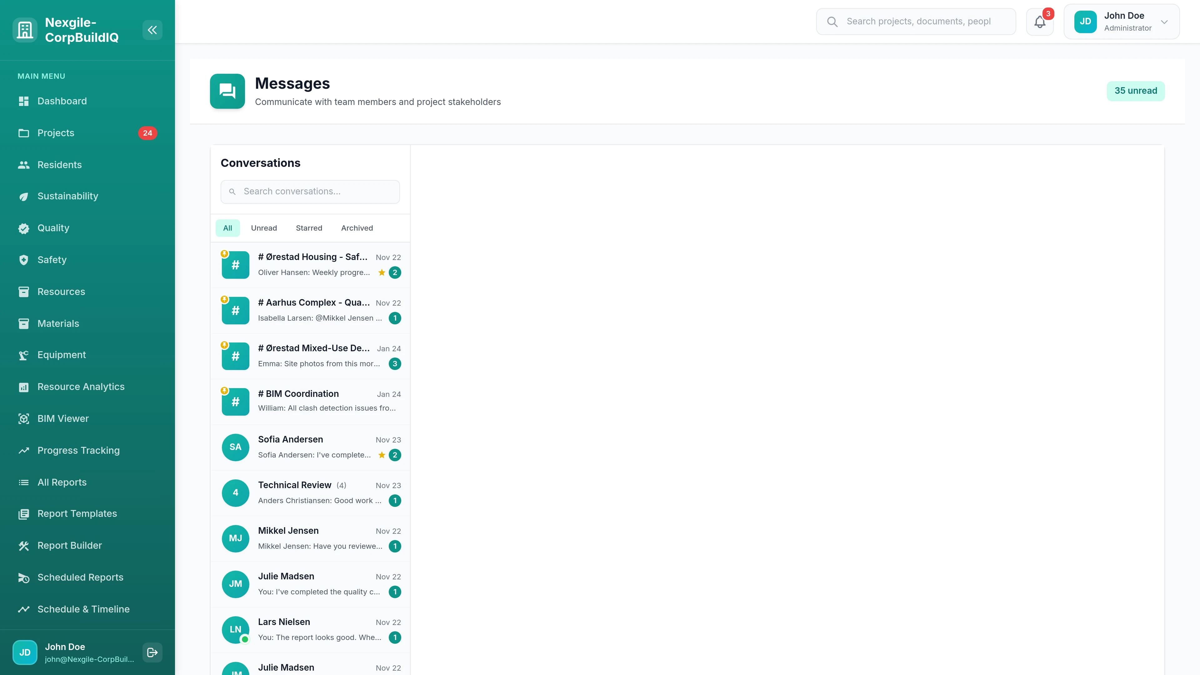 Messages - Resident communication interface
