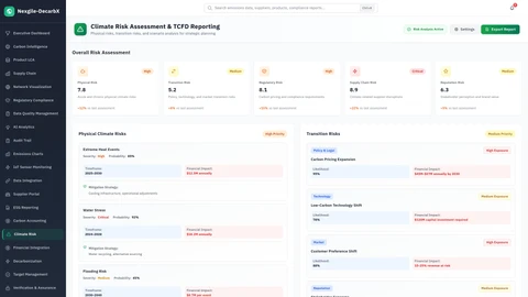Climate Risk Assessment - TCFD-aligned climate risk analysis and scenario planning interface