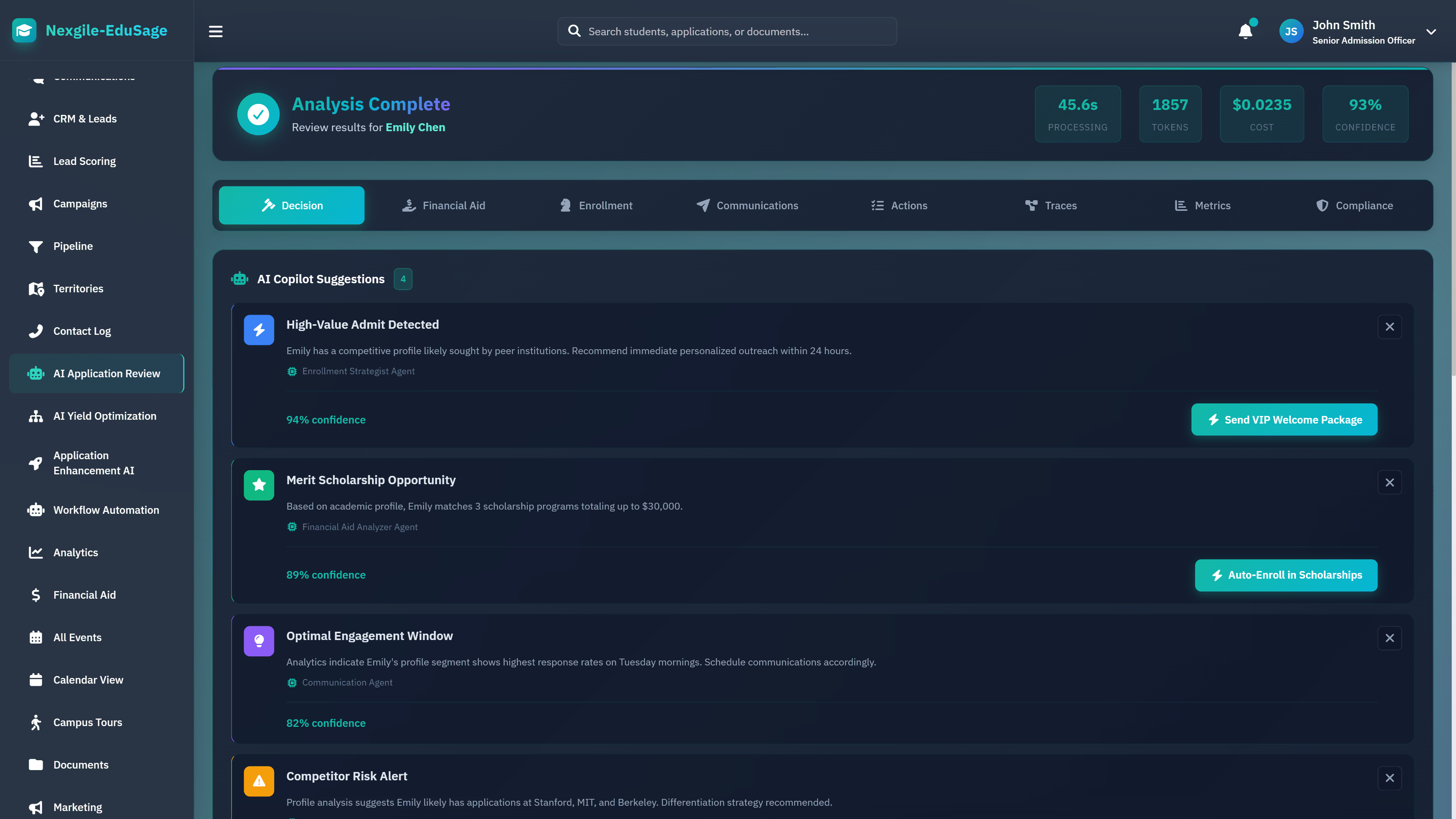 Analysis Results - AI copilot suggestions and recommendations