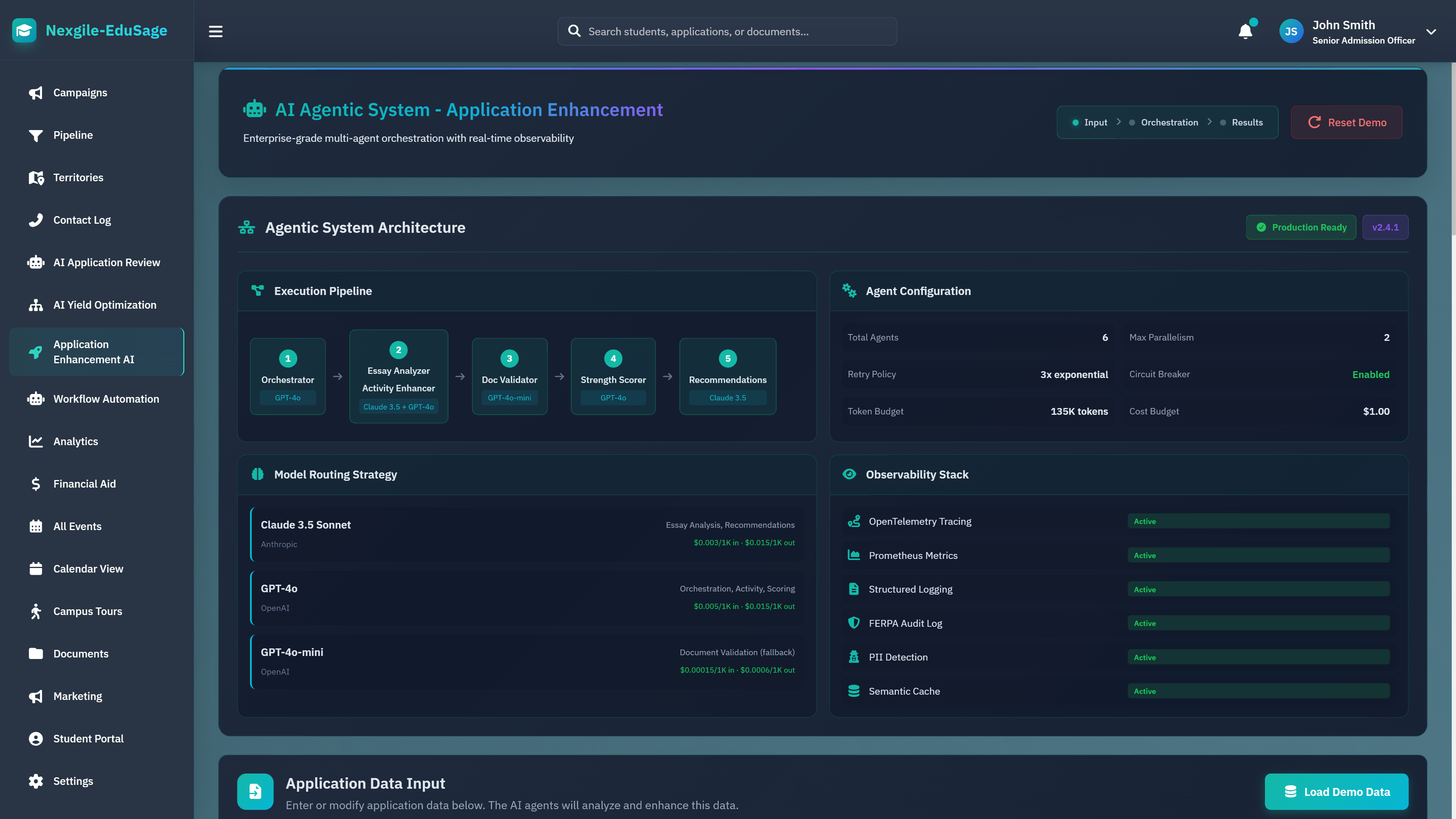 System Architecture - DAG pipeline and configuration