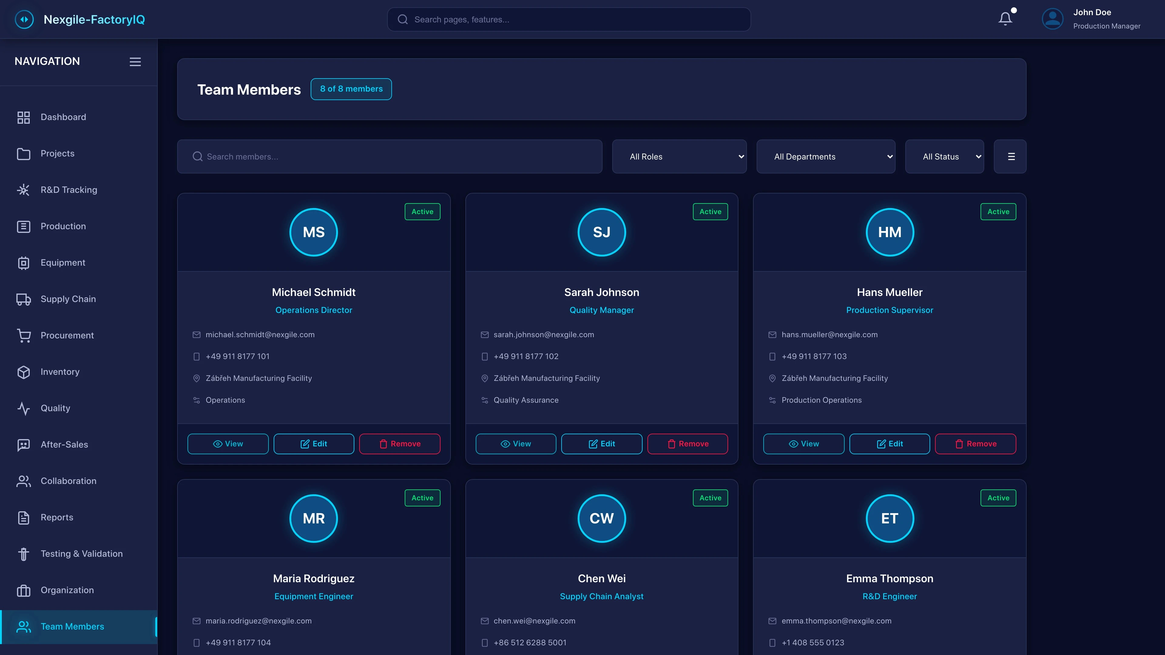Team Members Portal - Team member management and collaboration interface