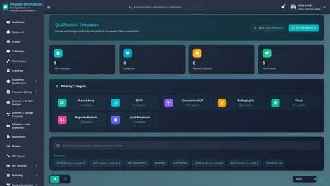 Qualification Templates - Personnel certification and qualification management interface