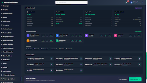 Orchestration details showing agent execution summary, generated artifacts, and deployment readiness