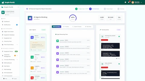 AI Agents Working - Real-time calculations with agent reasoning chain