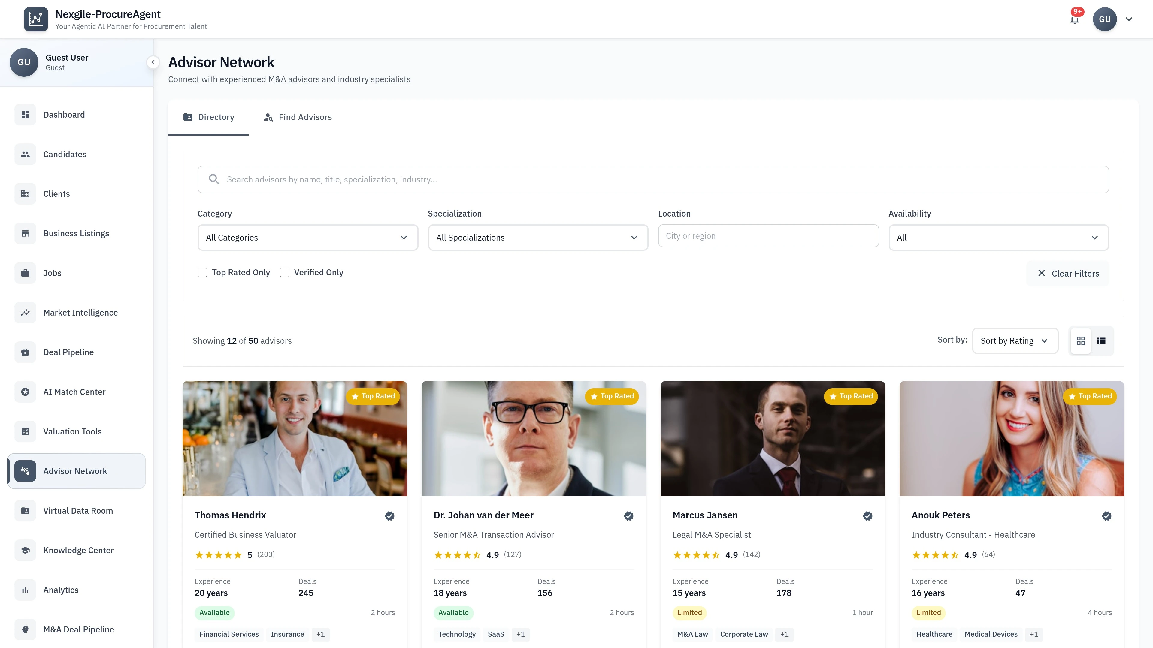 Advisor Network - Professional Advisor Directory