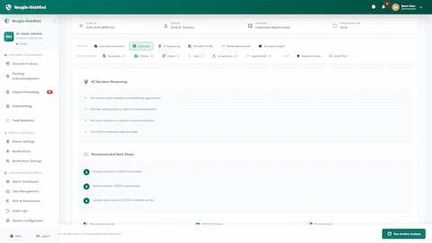Claims Risk Assessment - Final decision and compliance review