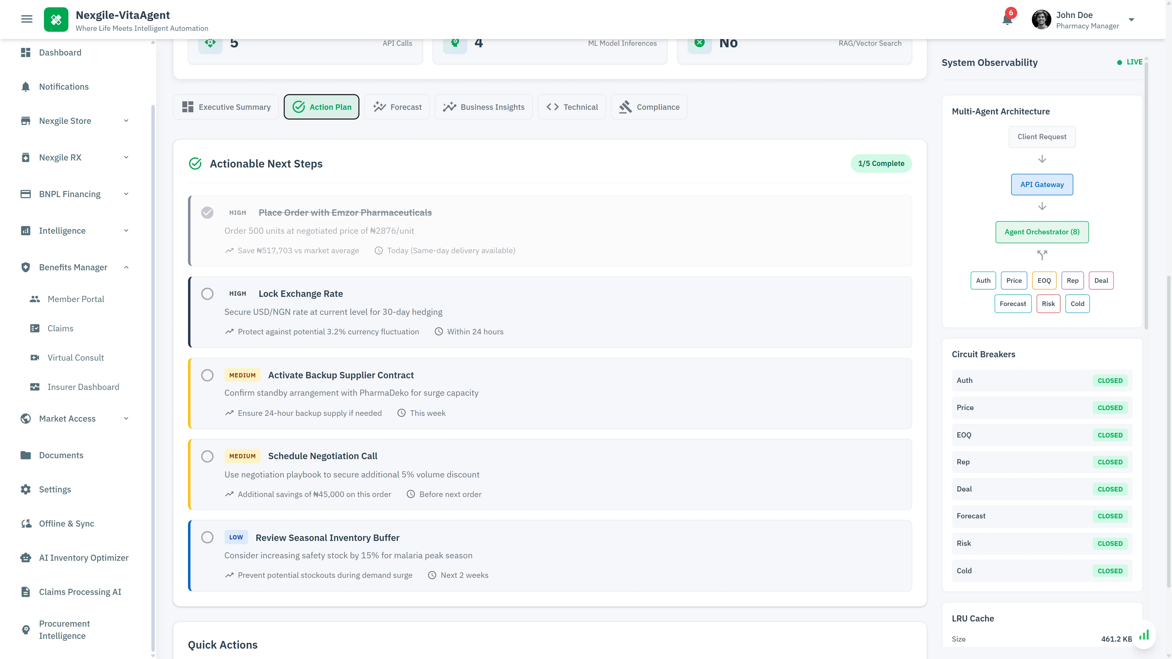 Actionable Recommendations - Prioritized next steps including order placement, exchange rate hedging, supplier contracts, negotiation strategies, and seasonal inventory planning